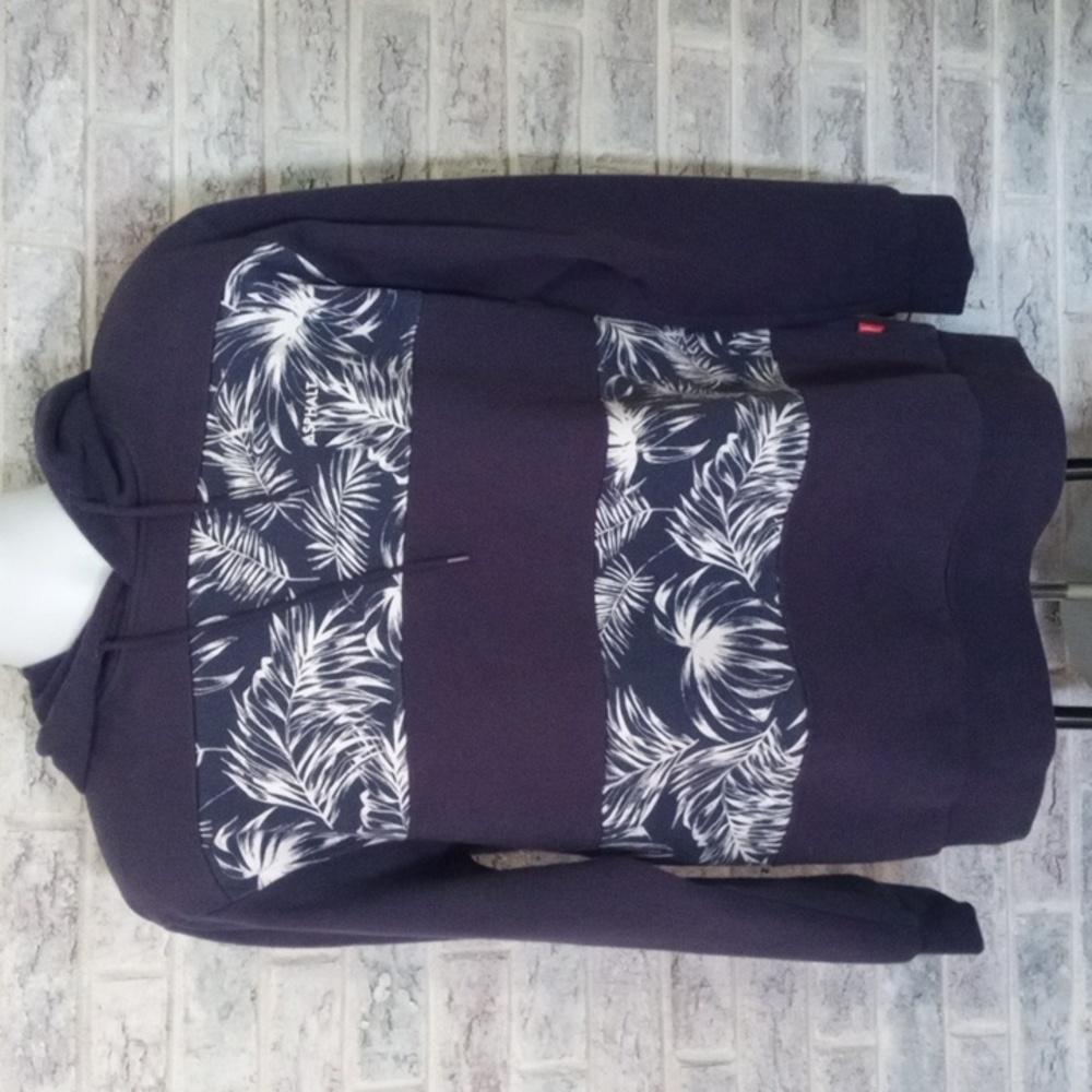 Asphalt navy blue hoodie - men's XL